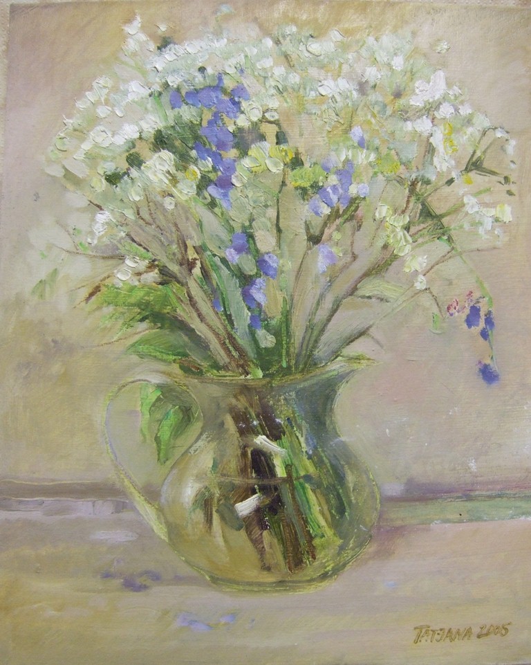 Flowers in a pitcher